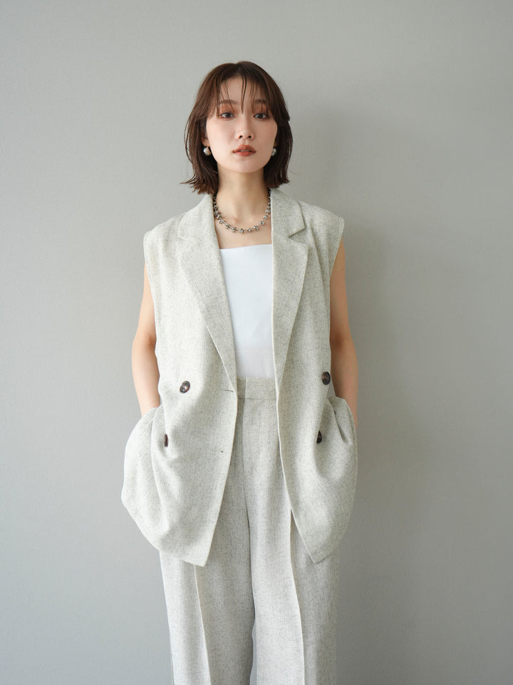 [予約]ミックスツイードジレ/アイボリー