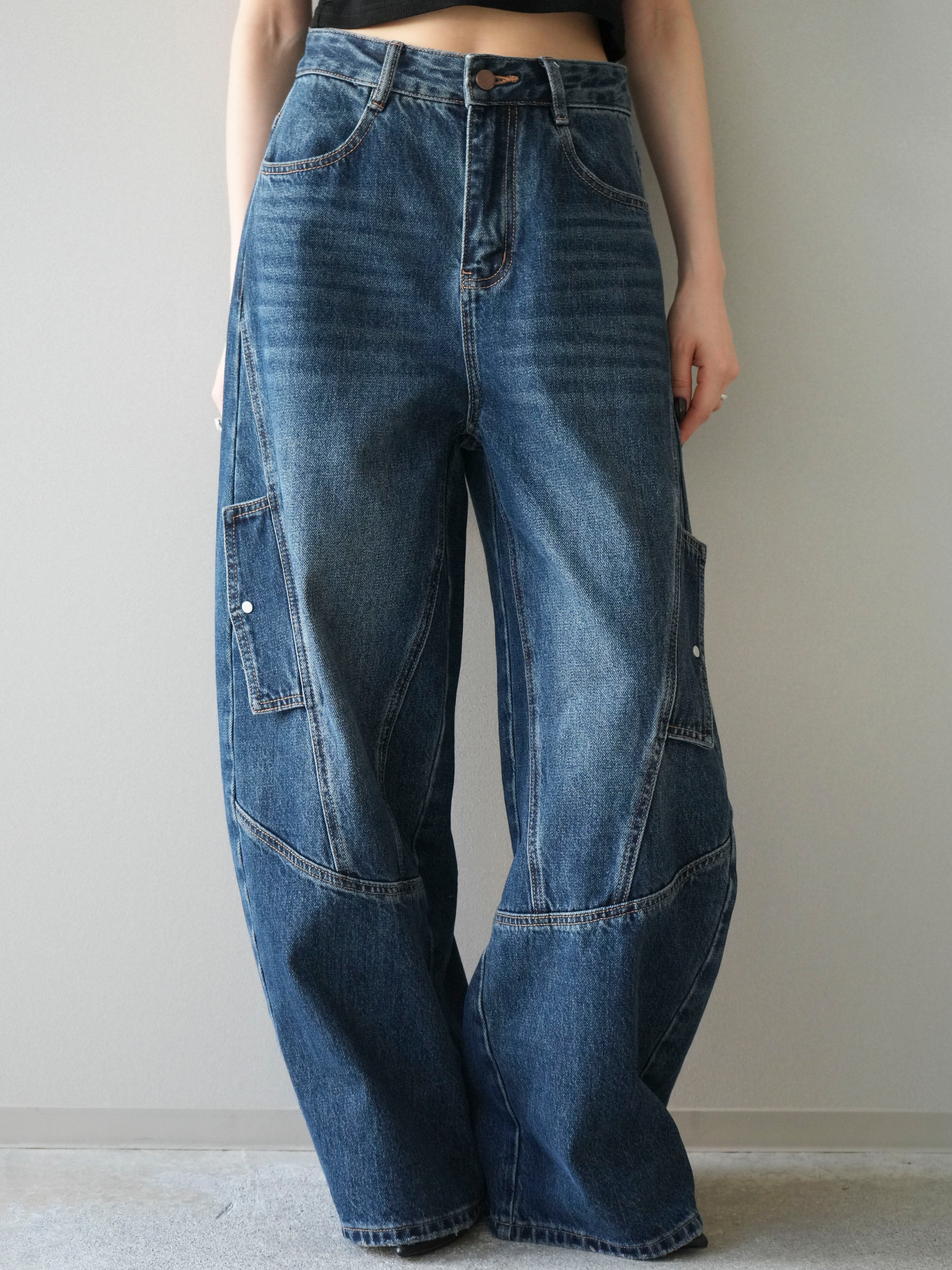 lumier カーゴデザインコクーンデニムパンツ/Navy 予約]カーゴデザインコクーンデニムパンツ/navy – Lumier
