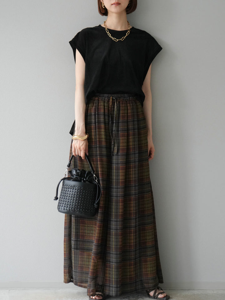 [予約]シアーフロッキーベロアルーズノースリーブTシャツ/ブラック