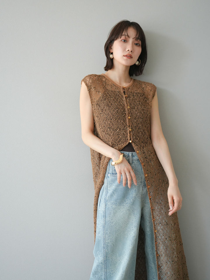 [予約]2WAYネップメッシュワンピース/ブラウン