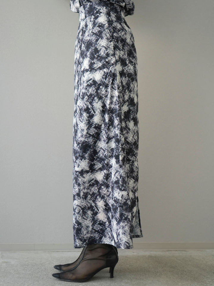 [Pre-order] Nuanced Pattern A-Line Skirt/Black