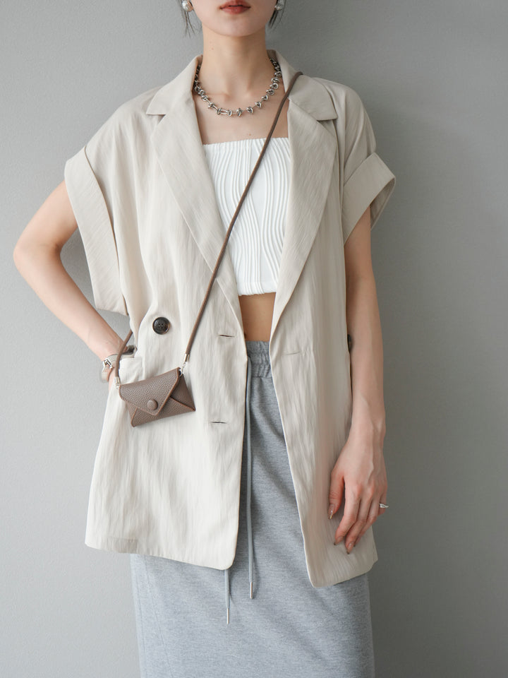 [預購]波浪滾邊杯裸色吊帶背心/可脫