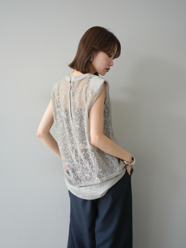 [予約]シャイニーレースプルオーバー/グレー