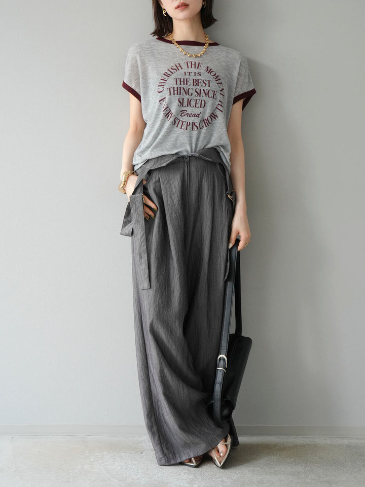 [予約]ストリングデザインハイウエストサロペット/チャコール