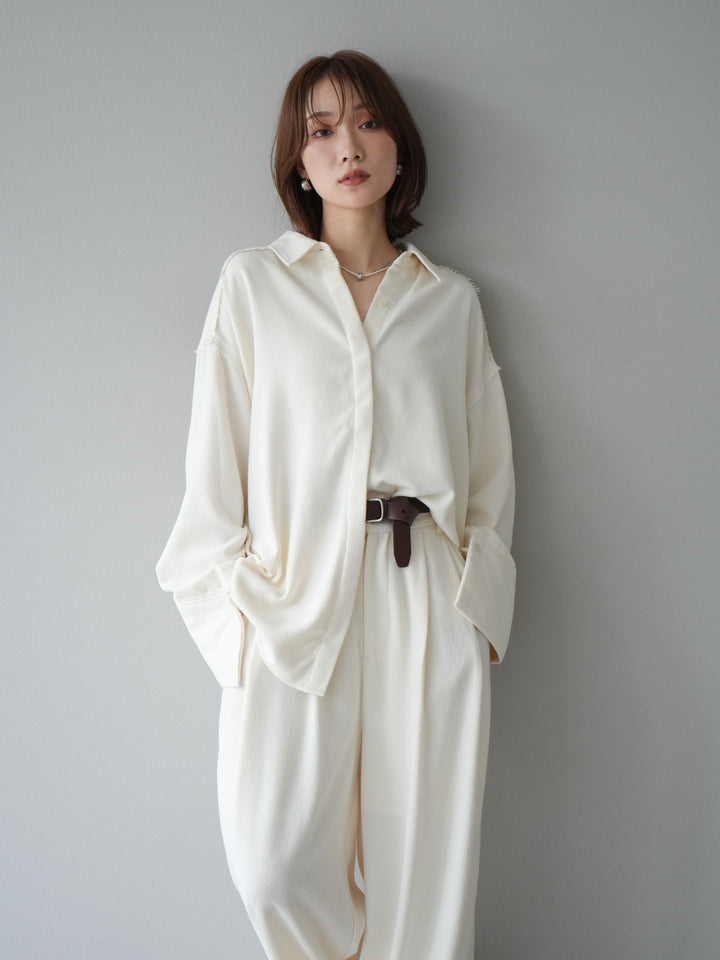 [予約]ネップオーバーシャツ/アイボリー