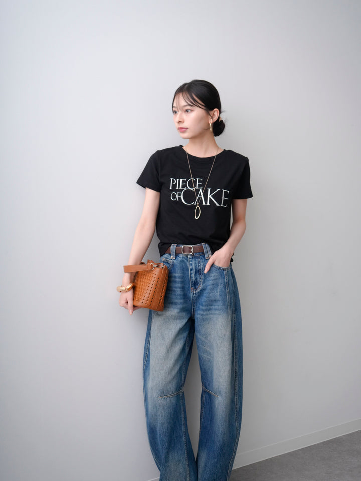 【套裝】刺繡Logo T卹 + 3D立體牛仔褲（兩件組）