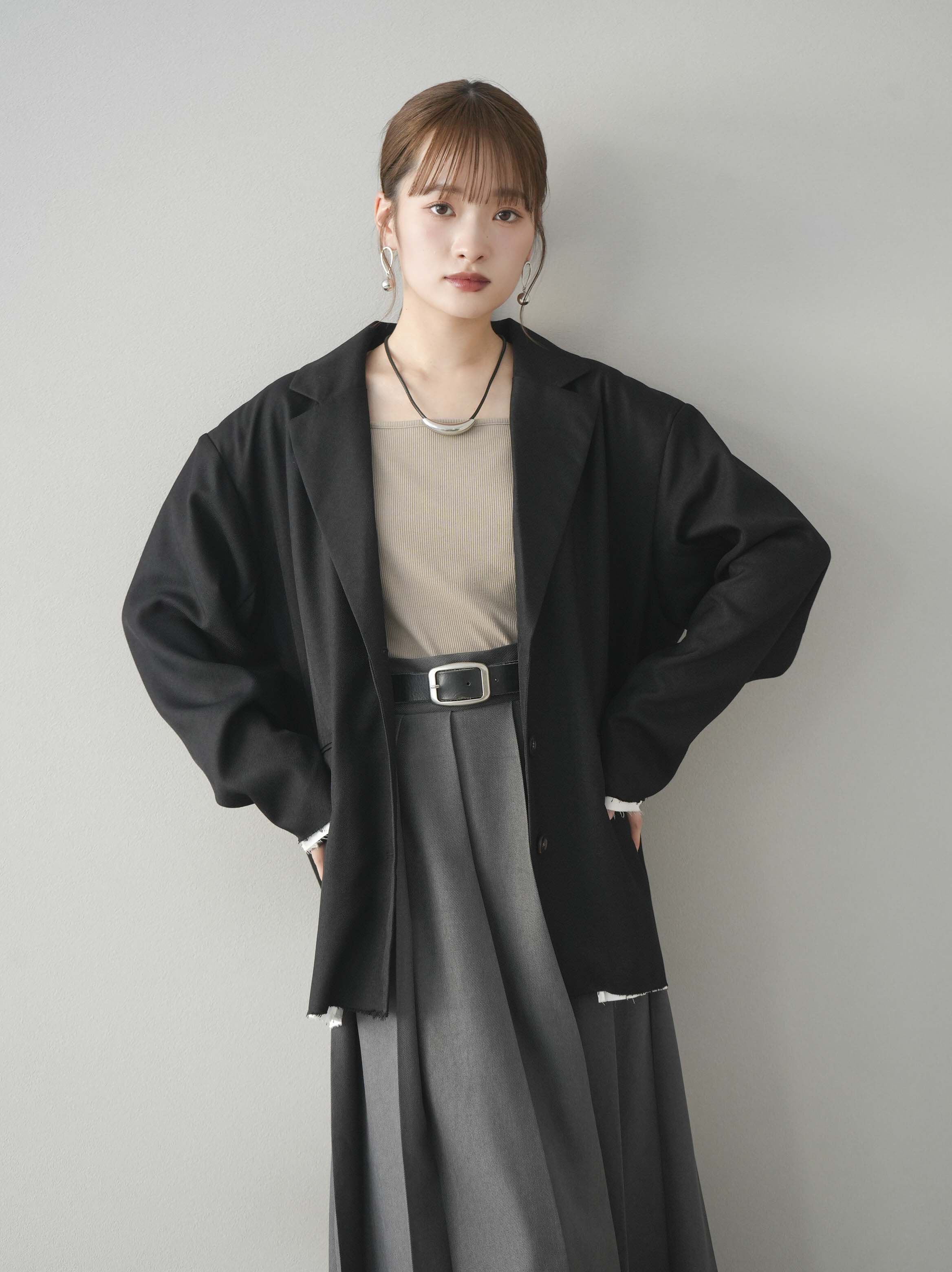 予約]カットオフテーラードジャケット/ブラック – Lumier