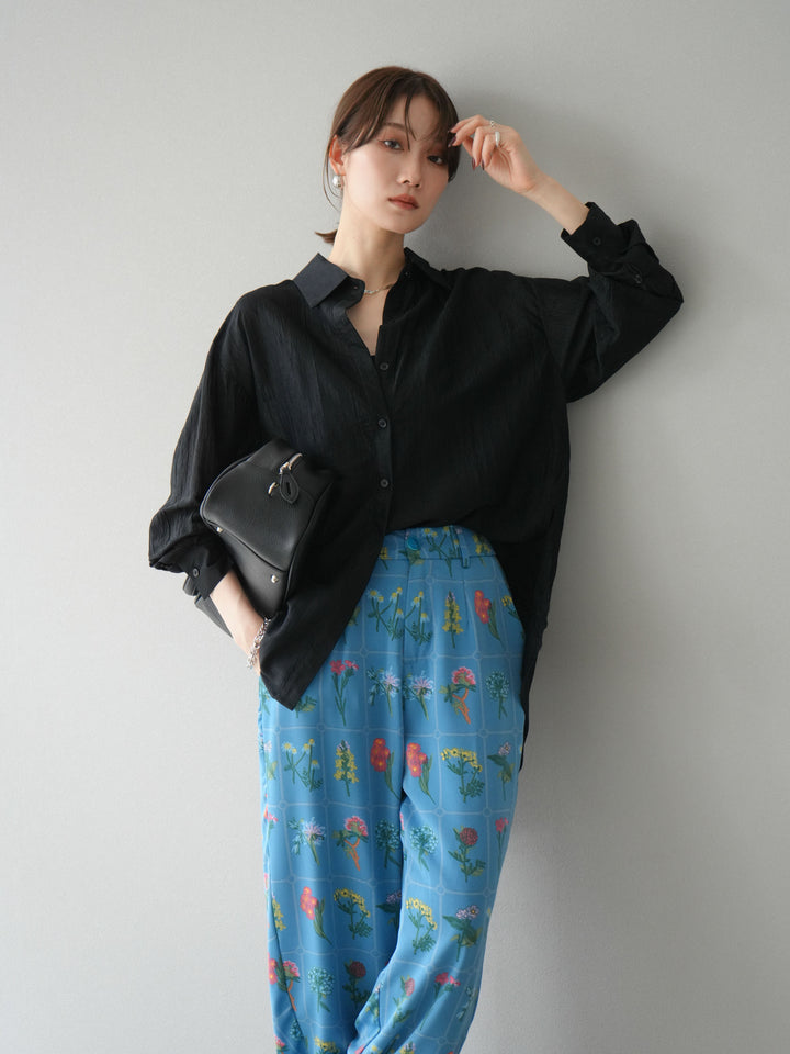 [予約]ワッシャーシャイニーシャツ/ブラック