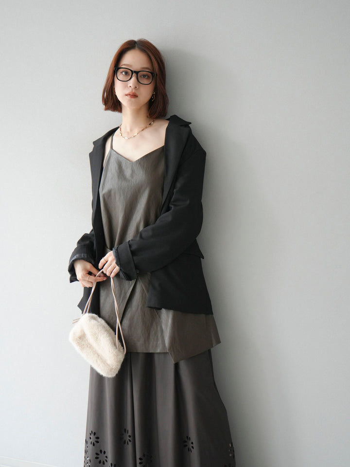 [予約]エステルオーバーテーラードジャケット/ブラック