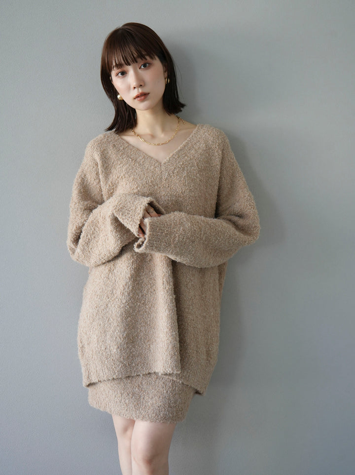 [SET] 橢圓針織衫 & 迷你裙 SET UP