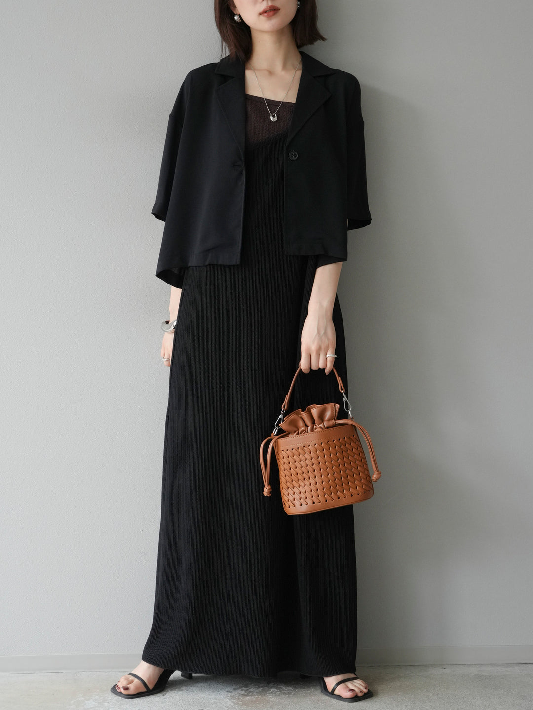 [予約]ハーフショートジャケット/ブラック