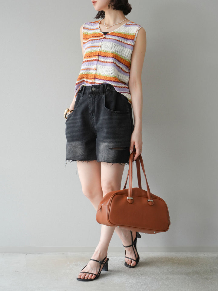 【預購】寬鬆半身牛仔褲/黑色