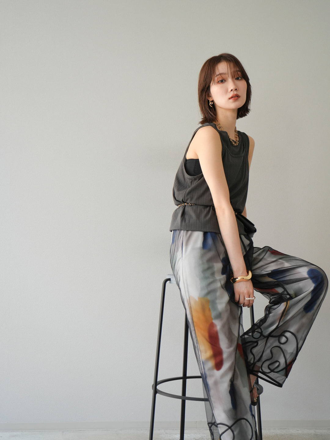 [預訂] Ice Touch 2WAY Design 吊帶背心/炭灰色