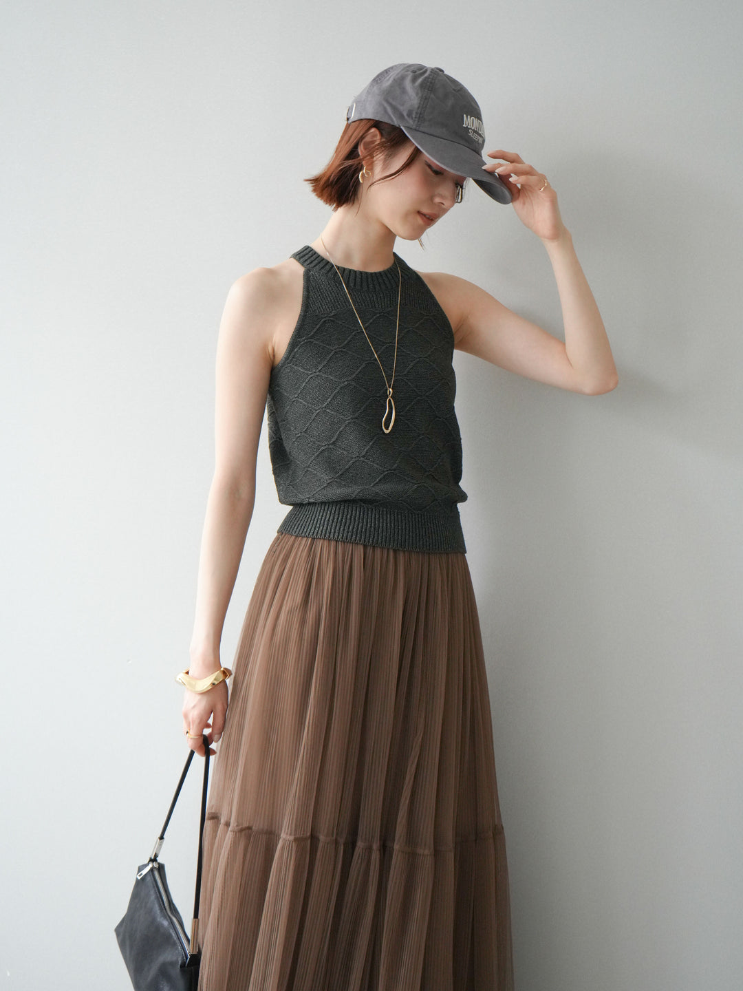 [予約]アメスリニットトップス/black