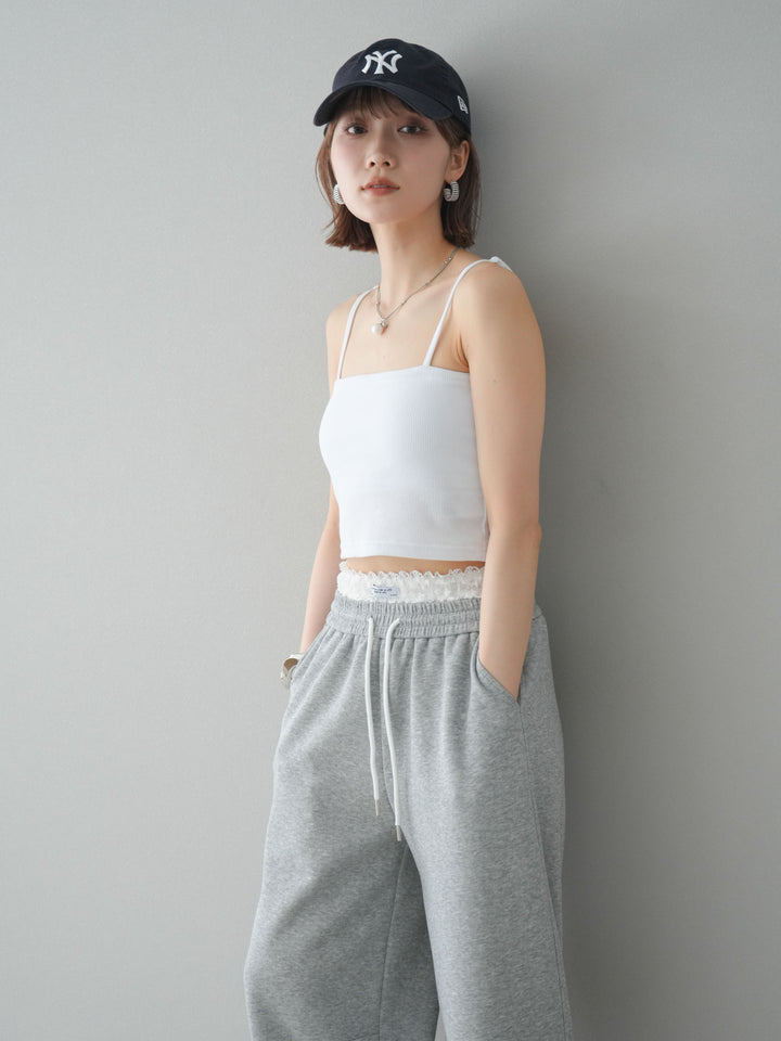 [予約]カップ付テレコリブベアキャミソール/オフ