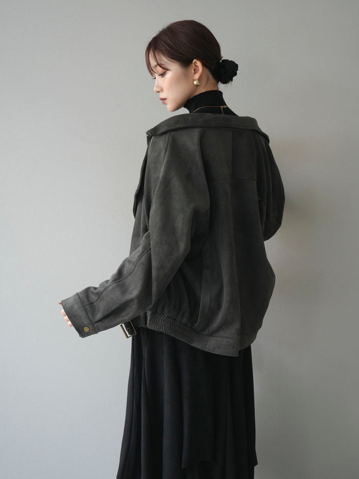 [予約]スエードライダースミドルジャケット/black