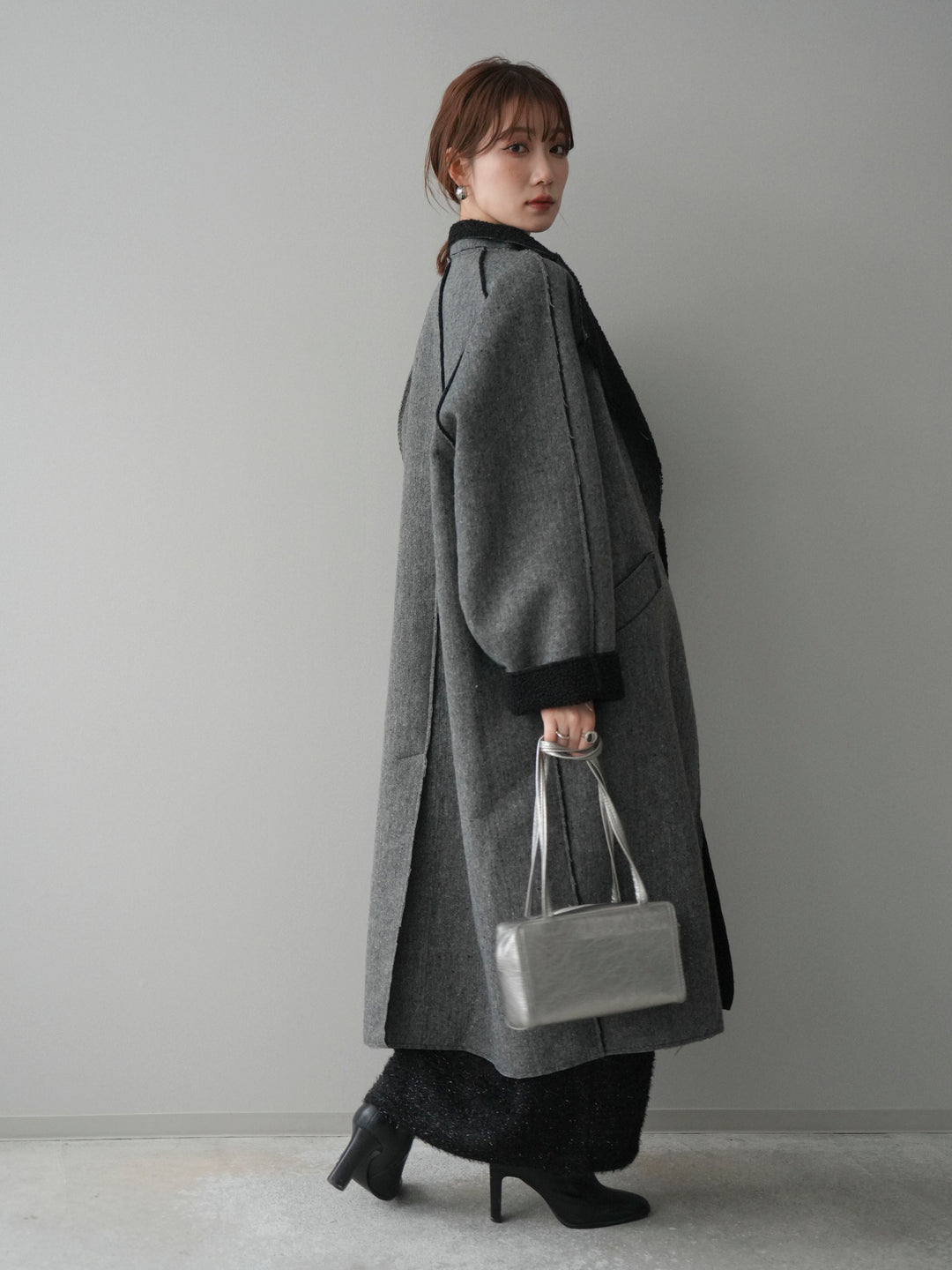 [SET]アウトシーム裏ボアコート+ラメシャギートップス(2set)