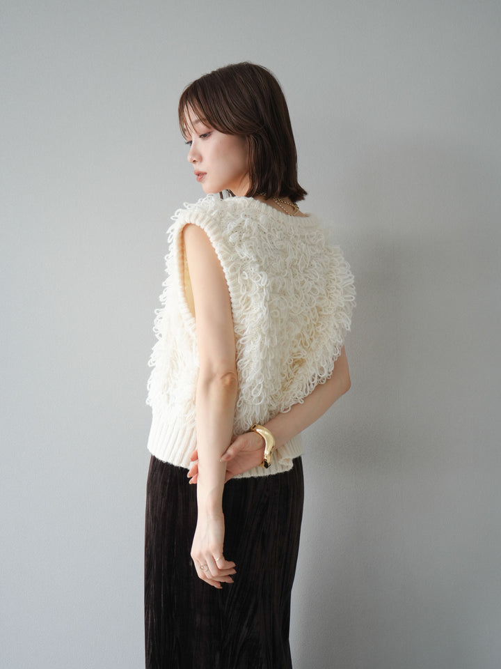 [予約]ループデザインホックベスト /アイボリー