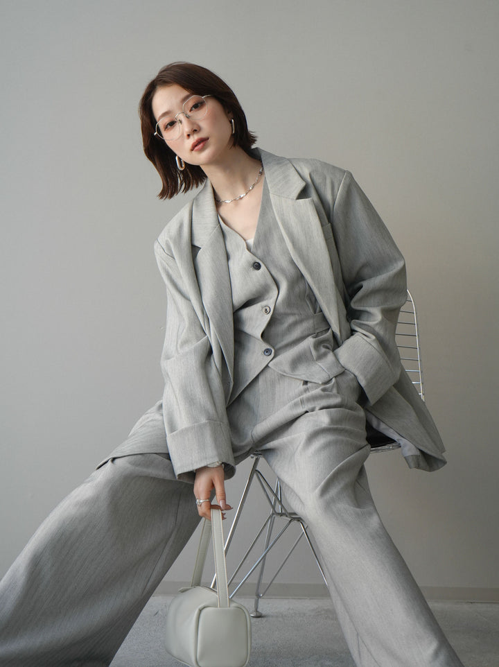 [予約]ダブルボタンヘリンボーンジャケット/lightgray