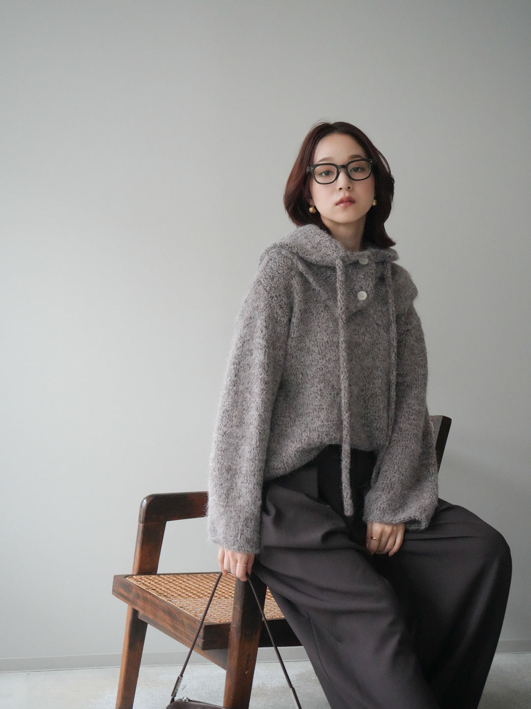 [SET]バラクラバSETニットプルオーバー+ベルトループデザインワイドパンツ(2set)