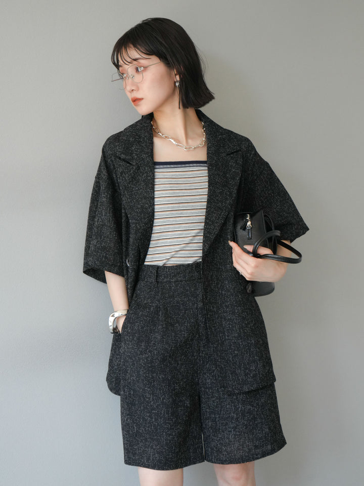 [SET]サマーツイードハーフジャケット+サマーツイードハーフパンツ(2set)