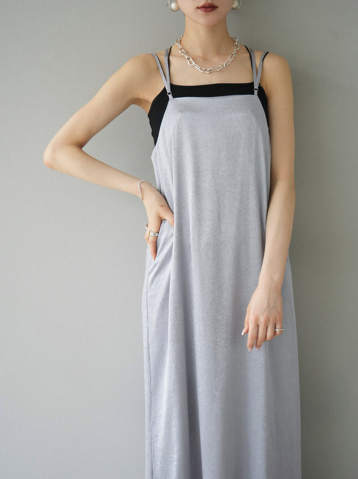 [Pre-order] Washer Satin Camisole Dress/Silver