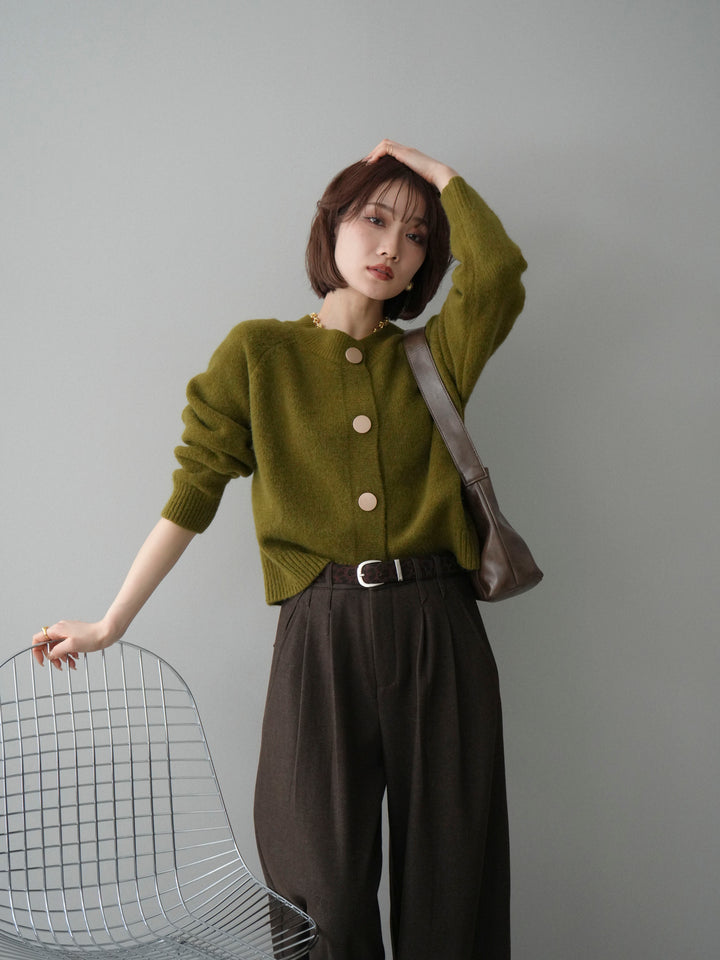 [予約]BIGボタンニットカーディガン/ green