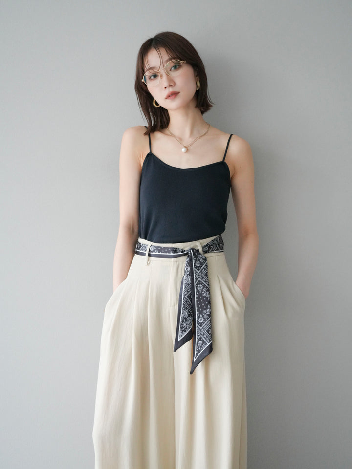 [予約]レーヨンニットキャミソール/チャコール