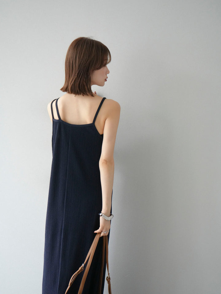 [予約]バイカラーレイヤードキャミワンピース/ネイビー