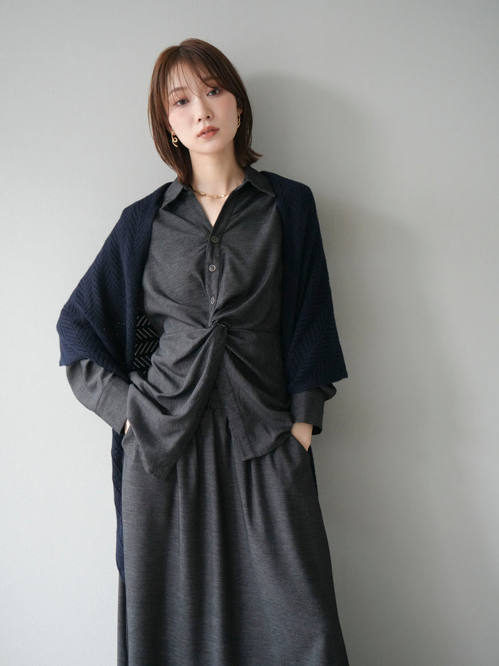[SET]ツイストデザインシャツ＆スカートSET UP