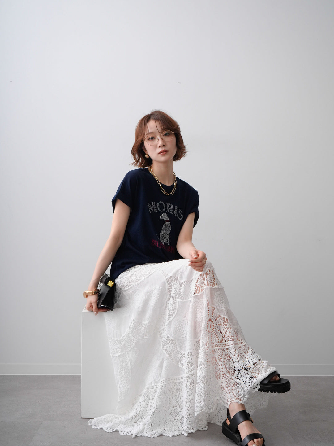 [SET]ドッグエンブロイダリーTEE+選べるアクセセット(2set)