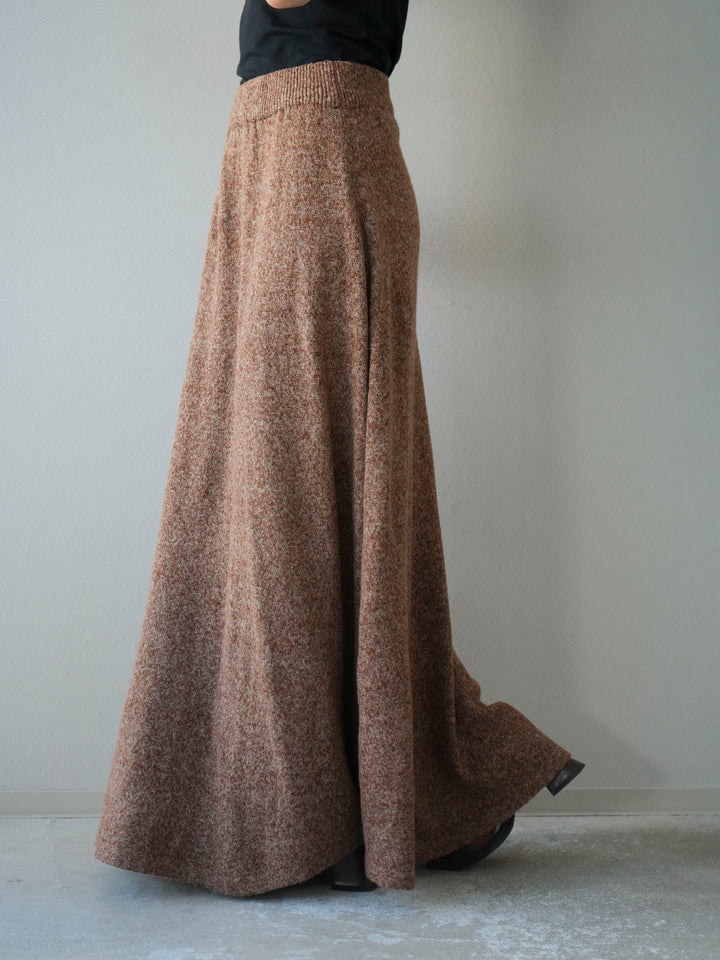 [予約]ミックスヤーンニットスカート/オレンジ