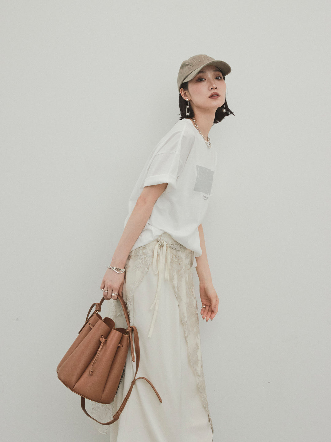 [予約]箔プリントドライタッチコットンTEE /オフ