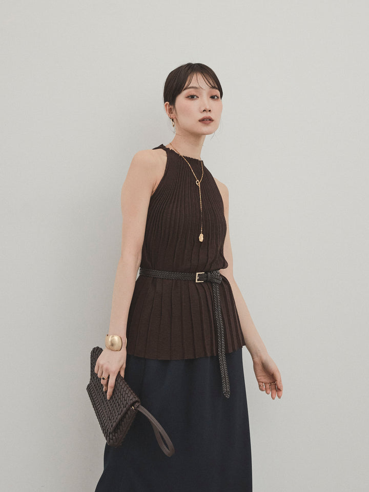 [SET]プリーツニットキャミソール+プリーツニットキャミソール(2set)