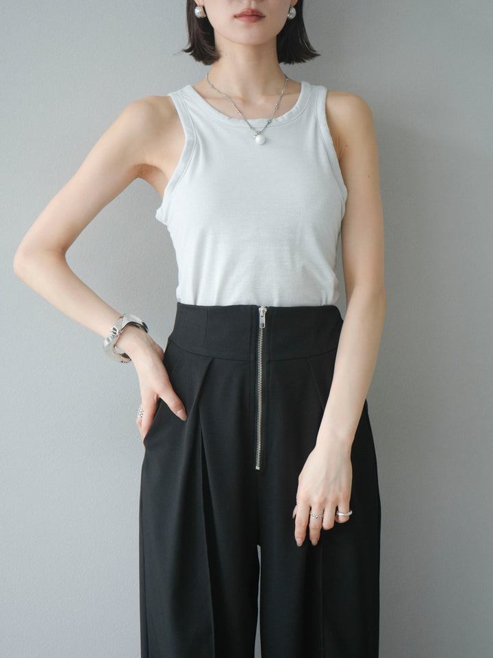 [予約]カップ付きラメアメスリブラトップ/オフ