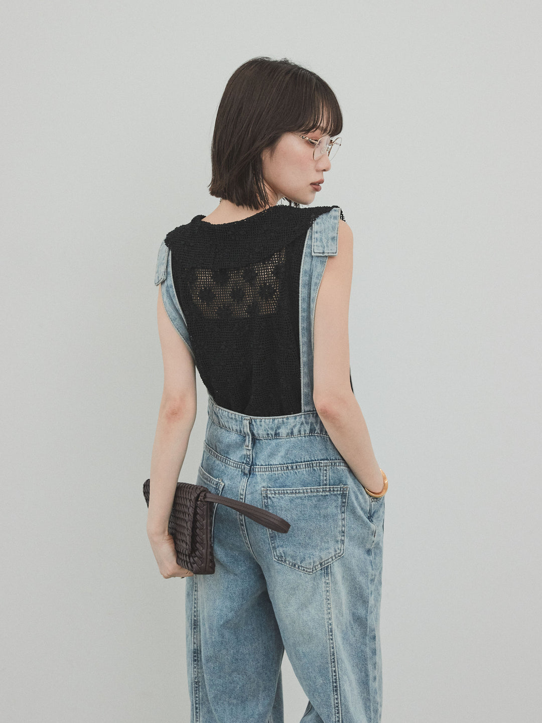 [套裝] 帶紗荷葉邊無袖上衣 + 帶紗荷葉邊無袖上衣 (2套)