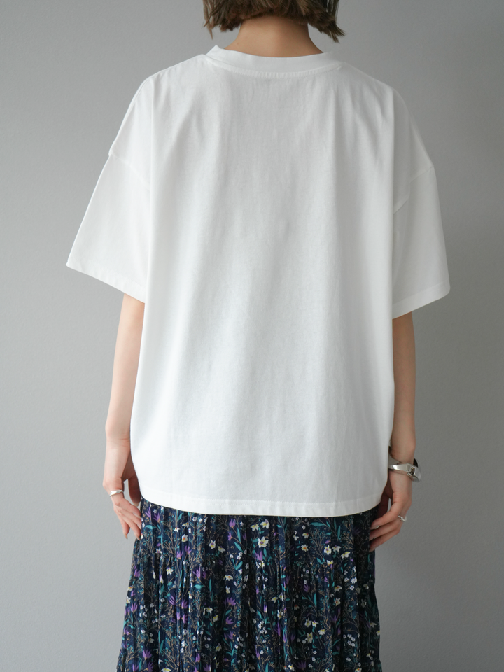 [予約]フラワーフォトビッグTシャツ/オフ2