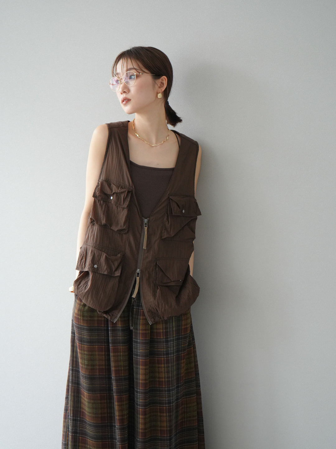 [予約]ナイロンBIGポケットシアーベスト/ブラウン