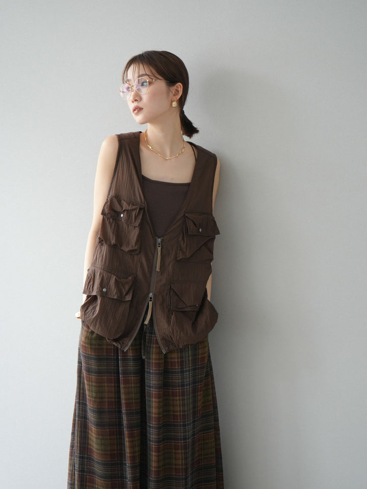 [予約]ナイロンBIGポケットシアーベスト/ブラウン