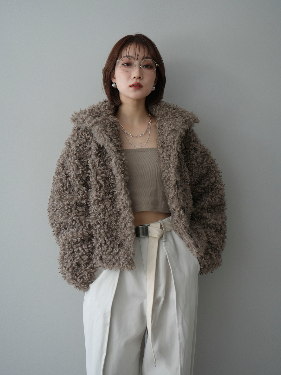 [SET]プードルファーミドルスタンドブルゾン+選べるアクセセット(2set)