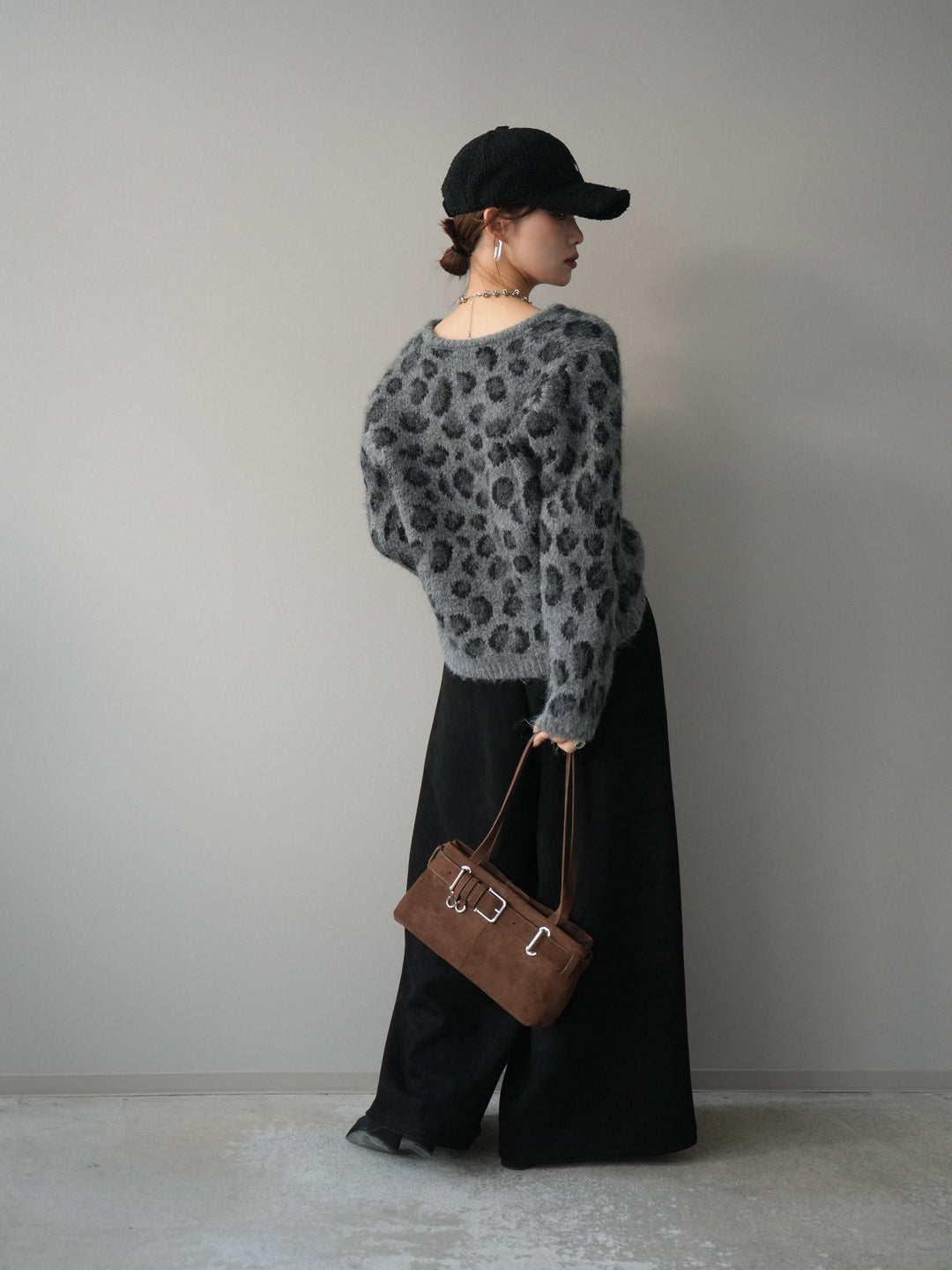 [SET]モチーフベルト付スエードタックワイドパンツ+モチーフベルト付スエードタックワイドパンツ(2set)