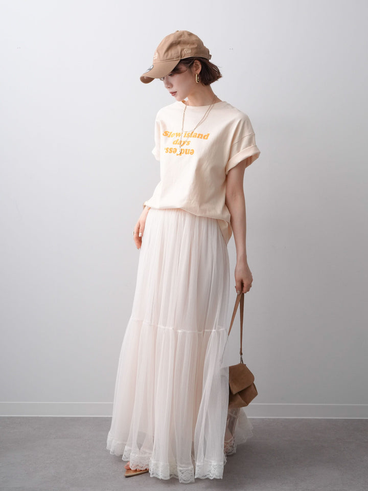 [SET]フロッキーロゴTEE+チュールレーススカート(2set)