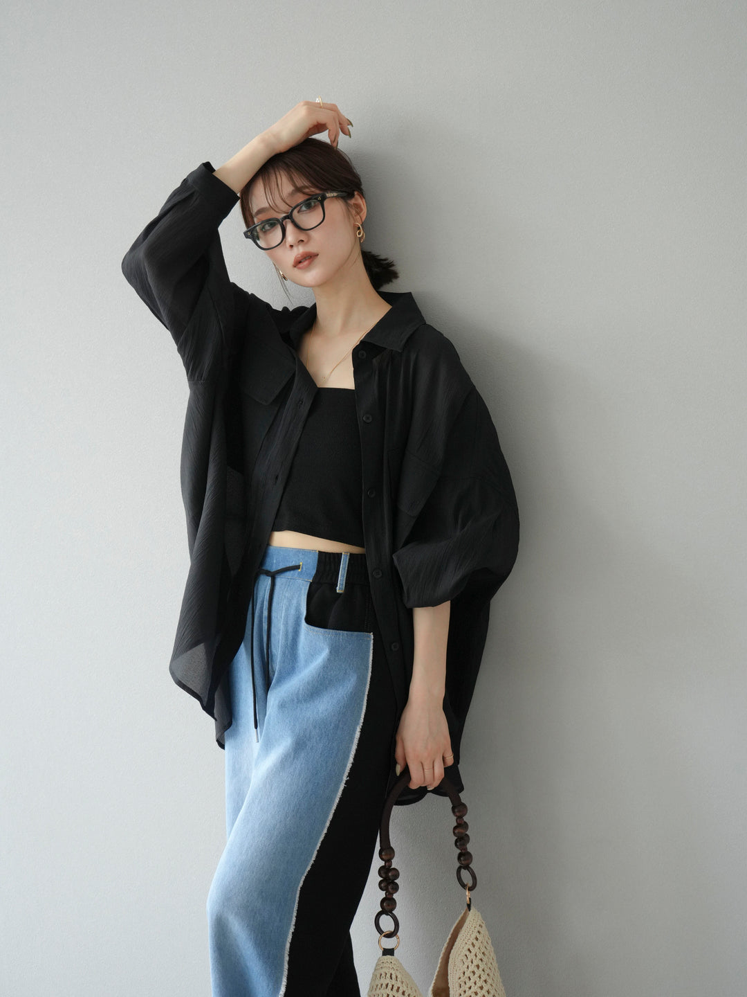 [SET]BIGポケットオーバーシアーシャツ+BIGポケットオーバーシアーシャツ(2set)