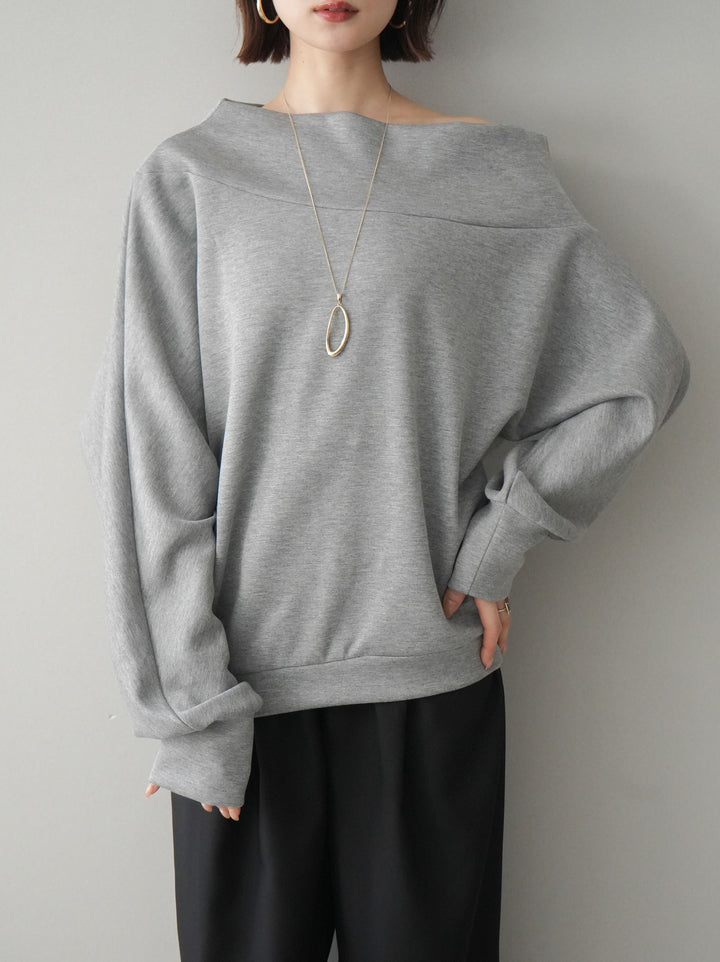 [SET]アシンメトリーオフショルポンチプルオーバー+ベルト付キーホルダーモチーフワイドパンツ(2set)