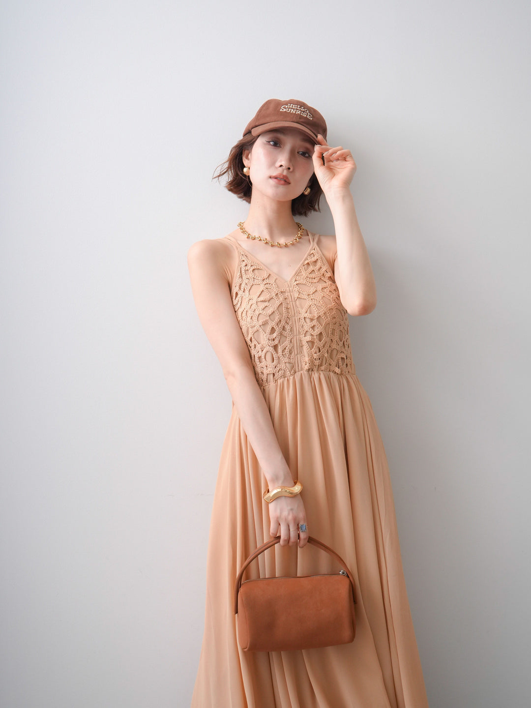 [予約]クロシェシフォンキャミワンピース/pink