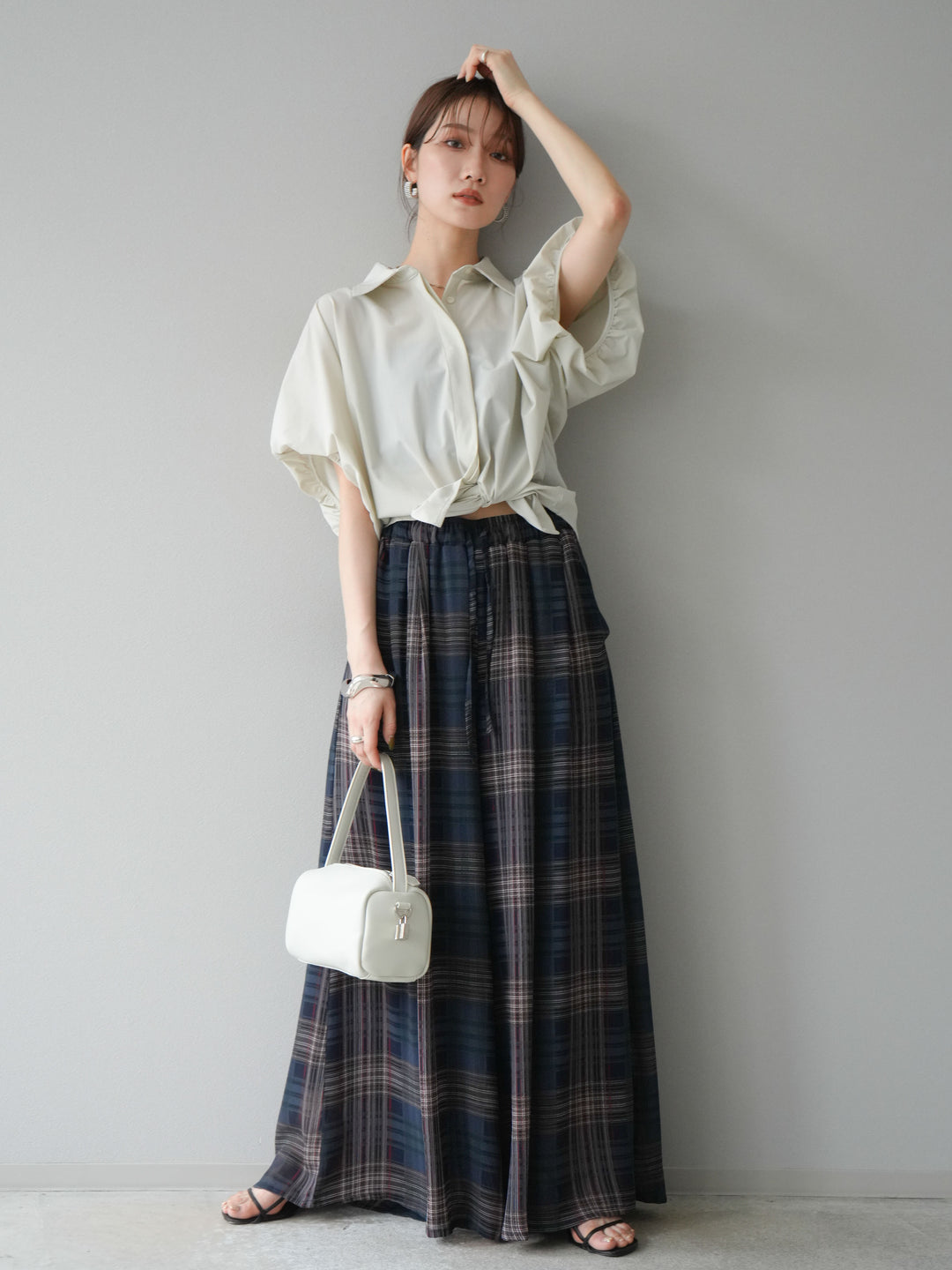 [予約]ICE TOUCHパフスリーブシャツ/オフグレー