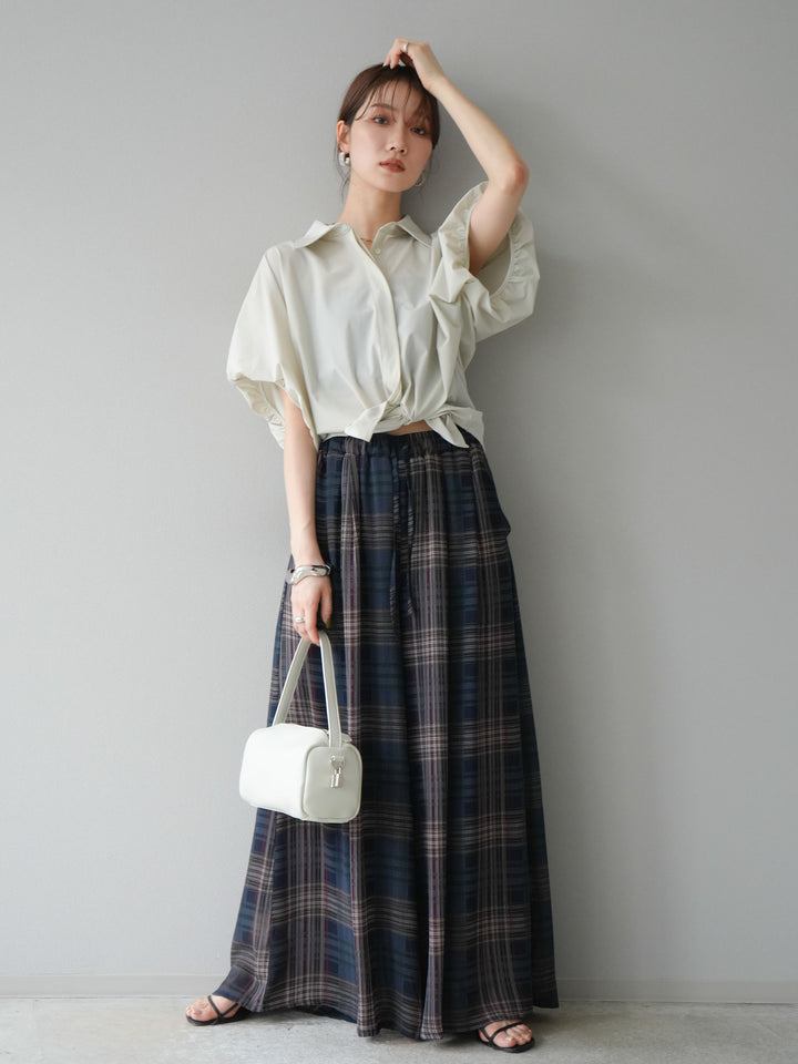 [予約]ICE TOUCHパフスリーブシャツ/オフグレー