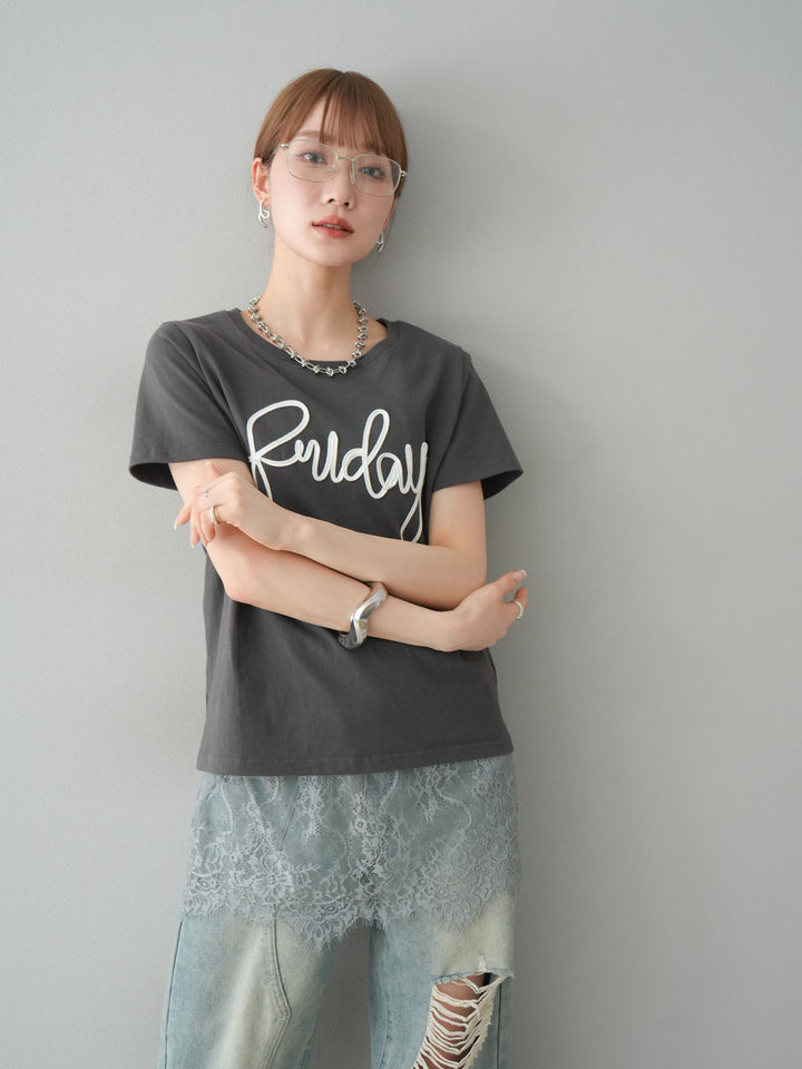 [予約]コードロゴTシャツ/チャコール