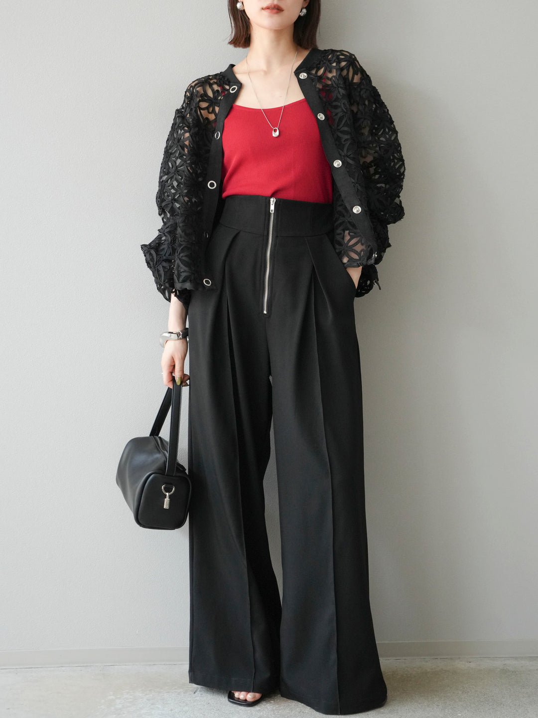 [予約]テープレースシアーブルゾン/ブラック