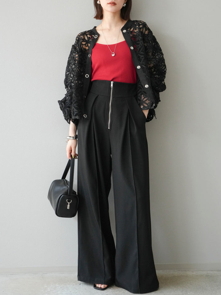 [予約]テープレースシアーブルゾン/ブラック